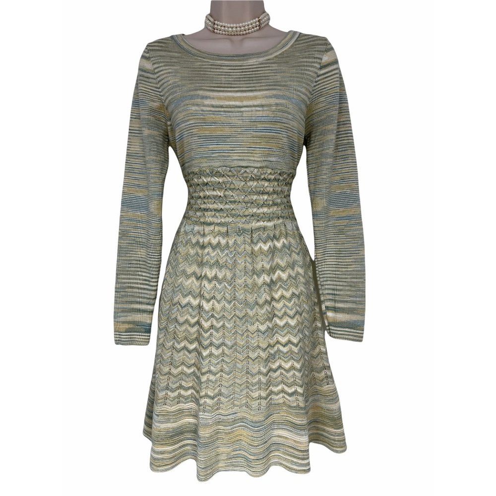 Size Large (on tag) JESSICA SIMPSON KNIT FIT & FLARE SWEATER DRESS Fall Winter
